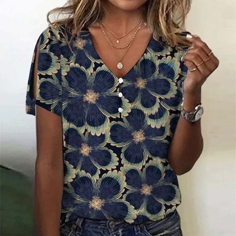 Vivian™ | Floral V-Neck Top